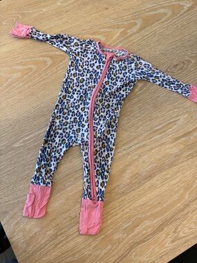 Little Sleepies Pink Cheetah Print Zippy | 3-6 Months